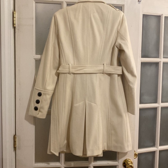 Express Brand Cream Peacoat with double button and belt - Picture 4 of 5